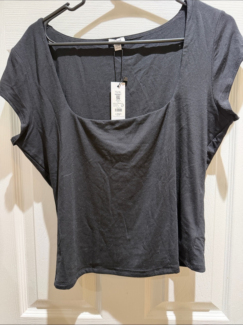 Garage Black Scoop Neck Short Sleeve Tee